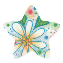 Springtime Flowers Drawing Retro Psychedelic Daisy
