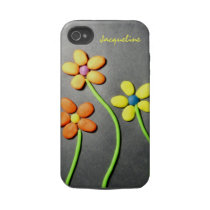 Springtime Playdough Flowers Tough Iphone 4 Cases