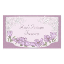 Springtime Purple Crocus Flowers Business Card Templates