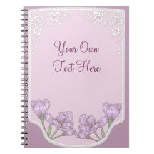 Springtime Purple Crocus Flowers Notebooks
