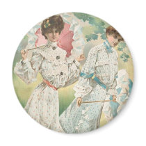 Springtime Victorian Ladies Fridge Magnet