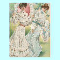 Springtime Victorian Ladies postcards