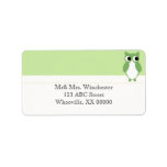 Springy Green Owl Custom Address Labels