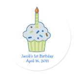 Sprinkle Cupcake 1st First Birthday Favour Sticker