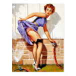 Sprinkler Pin-Up Postcard