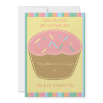 Sprinkles and Stripes Cupcake Party Invitation