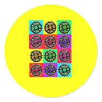 Sprockets POPART--Cyclist Biking Gifts Sticker