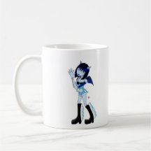 Sprytes Blue Devil white mug