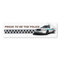 Squad Checkerband "Proud To Be The Police" Bumper Stickers