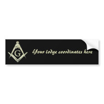 Square and Compasses Ornated bumper stickers