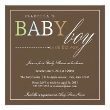 Square Baby Boy | Baby Shower Invite