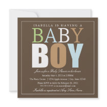 Square Baby Boy | Baby Shower Invite