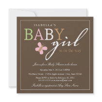 Square BABY GIRL Baby Shower Invitation