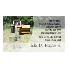 Square baler business card