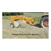 Square baler business card