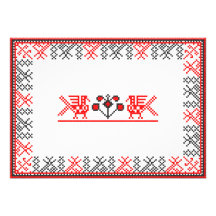Square cross-stitch pattern personalized announcements