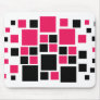 Square Design Art Black / Hot Pink Mouse Mats
