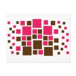 Square Design Art Brown / Hot Pink