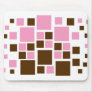 Square Design Art Brown / Pink Mouse Mat