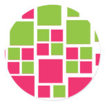 Square Design Art Lime Green / Hot Pink