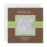 Square Green and Brown Birth Announcement
