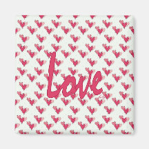 Square Magnet Love Hearts