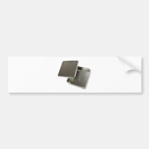 Square metal container bumper sticker