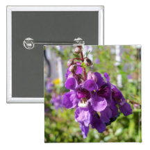 Square Purple Garden Flower Button