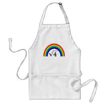 Square Root of 4 Equals Rainbow Aprons