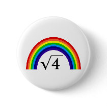 Square Root of 4 Equals Rainbow Pin