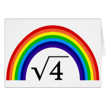 Square Root of 4 Equals Rainbow Greeting Card