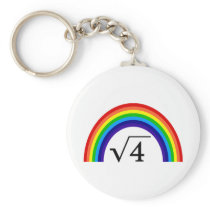 Square Root of 4 Equals Rainbow Key Chain