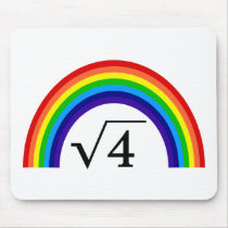 Square Root of 4 Equals Rainbow Mousepads