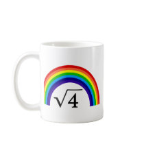 Square Root of 4 Equals Rainbow Coffee Mug