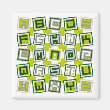 Square Type (green) Kühlschrankmagnete