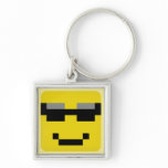 (squared smiley cool key chain