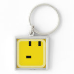 squared smiley curious keychain