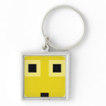 squared smiley surprised key chains