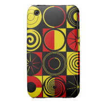 Squares Circles and Spiral iPhone 3 Case