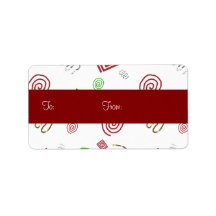 Squares, Circles and Squiggles Holiday Gift Labels