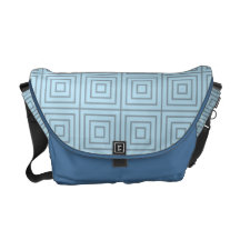 Squares Root Blue Messenger Bag