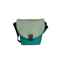 Squares Root Green Mini Messenger Bag