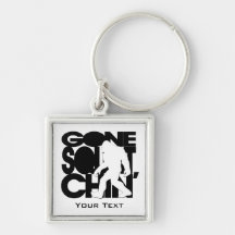 Squatchin allé - noir et blanc porte-clefs