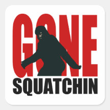 Squatchin allé - noir et rouge adhésif