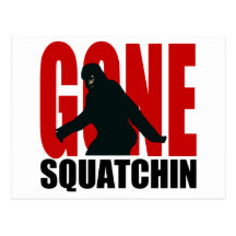 Squatchin allé - noir et rouge cartes postales