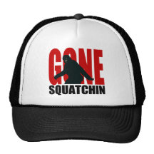 Squatchin allé (rouge et noir) casquettes de camionneur