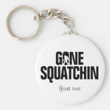 Squatchin allé - silhouette de noir/blanche porte-clé
