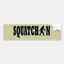 Squatchin, black text bumper stickers