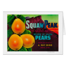 Squaw Peak Pear Crate LabelProvo, UT Cards