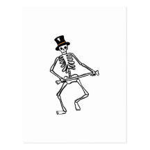 Squelette de danse carte postale